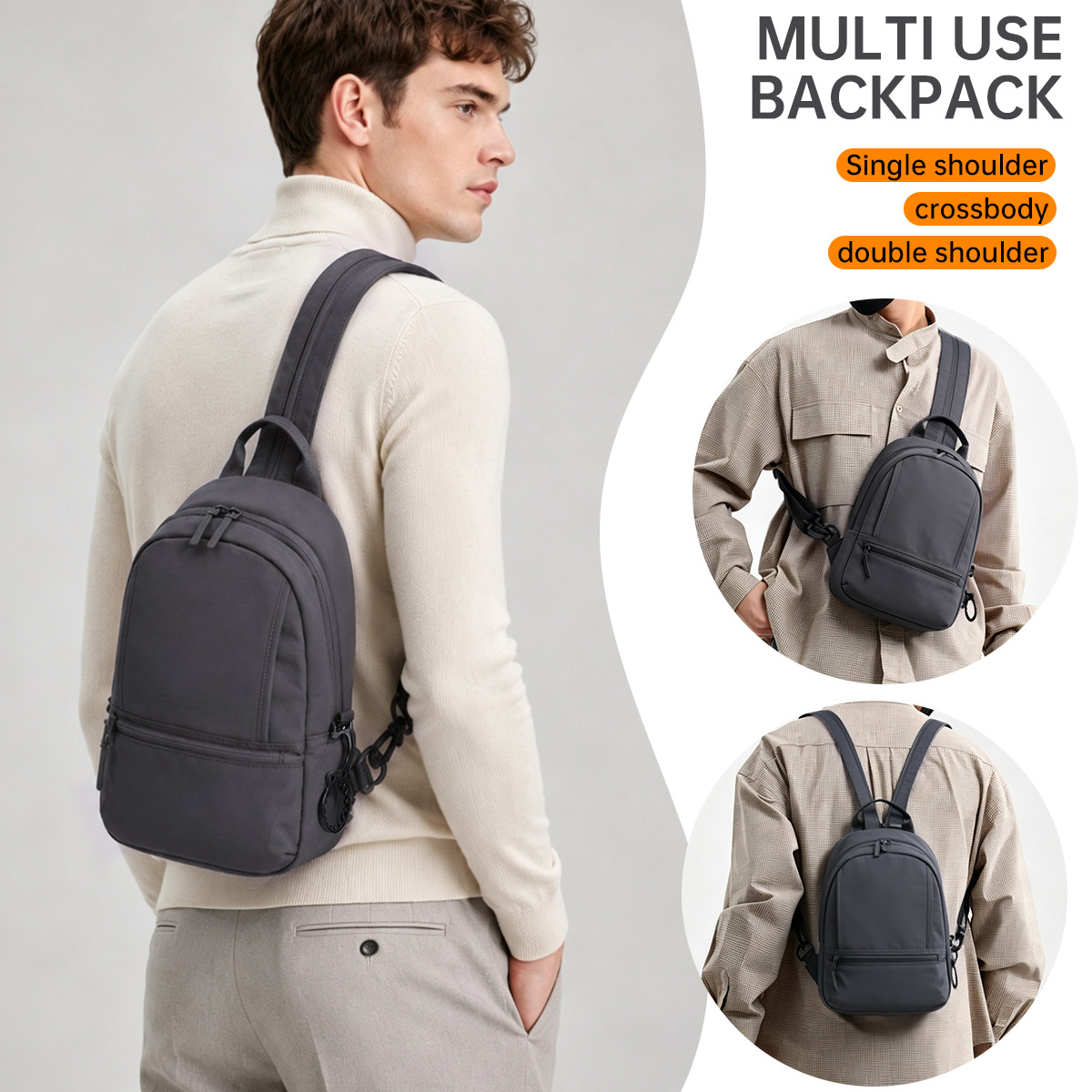 Streetwear Brand Backpack - 남성용 새로운 스타일의 가슴 가방, 캐주얼한