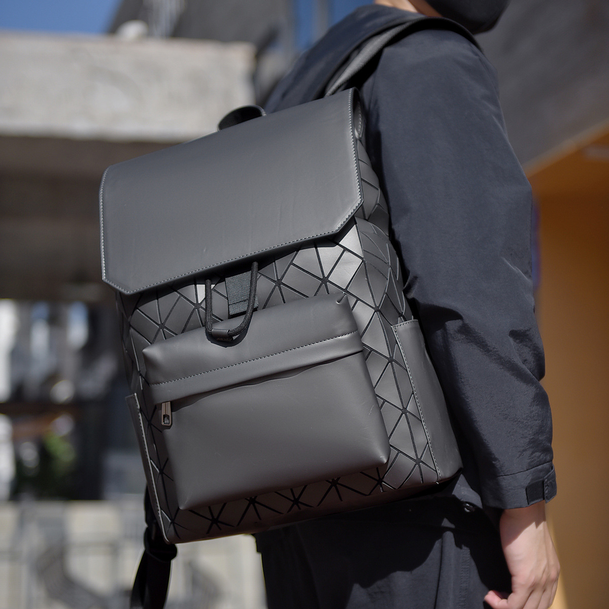 트렌디 브랜드 배낭 남성용 가방, 마름모 레이저 반사  - Streetwear Brand Backpack 리뷰 및 가격